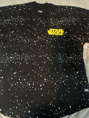 Star Wars Black Tee with White Starfield Print